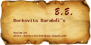 Borkovits Barabás névjegykártya